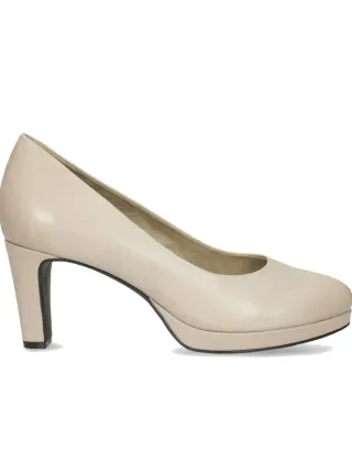 BATA Zapatos Tacón Piel Talla 38 Beige
