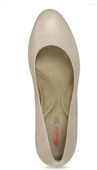 BATA Zapatos Tacón Piel Talla 38 Beige