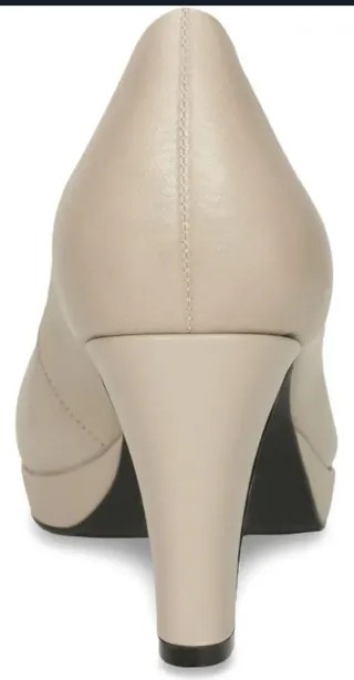 BATA Zapatos Tacón Piel Talla 38 Beige