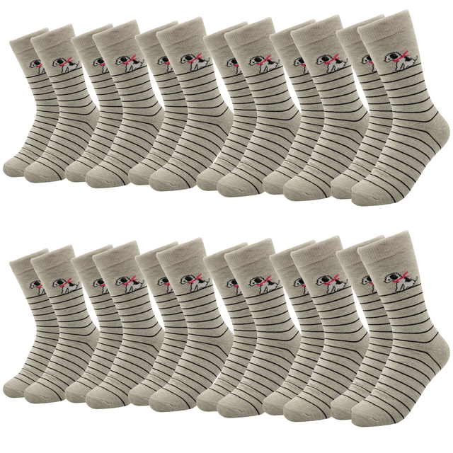 12 pares de calcetines con dibujos de perritos