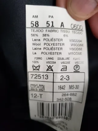 Americana de traje talla XXL