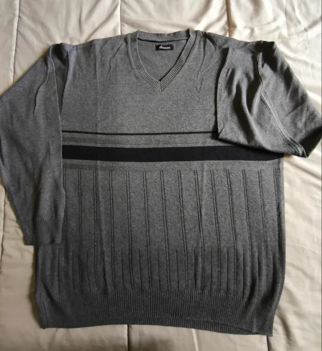 Jersey cuello pico rayas gris Vestir  Talla 52/54