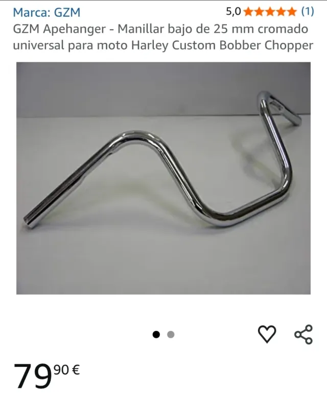 Manillar GZM Apehanger 25mm Cromado