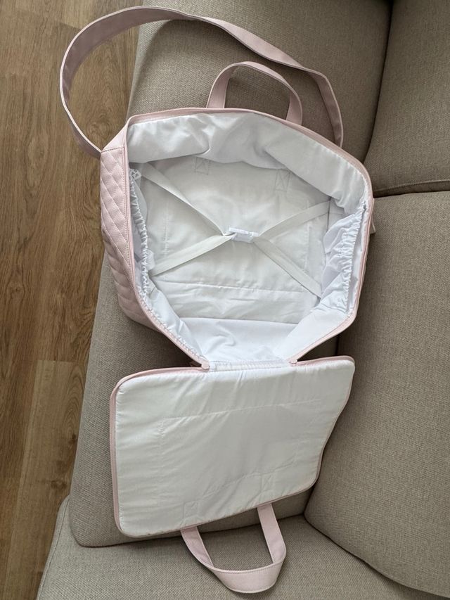 Maleta Pasito a Pasito rosa acolchada