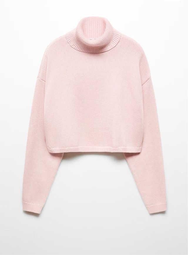 Jersey cuello alto rosa talla M