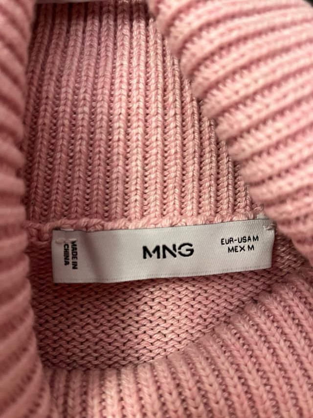 Jersey cuello alto rosa talla M