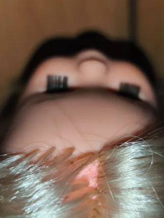 Cabeza de muñeca Nancy rubia