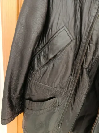Chaqueta Piel Vintage Hombre Negra cuero
