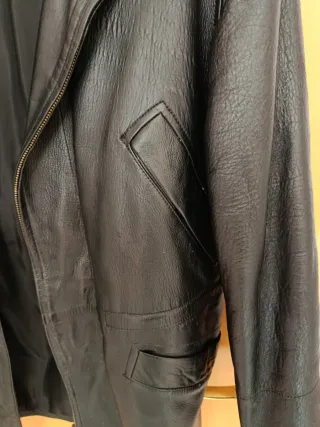 Chaqueta Piel Vintage Hombre Negra cuero