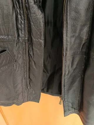 Chaqueta Piel Vintage Hombre Negra cuero