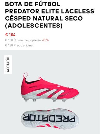 Botas Fútbol Adidas Predator 35 Rojas
