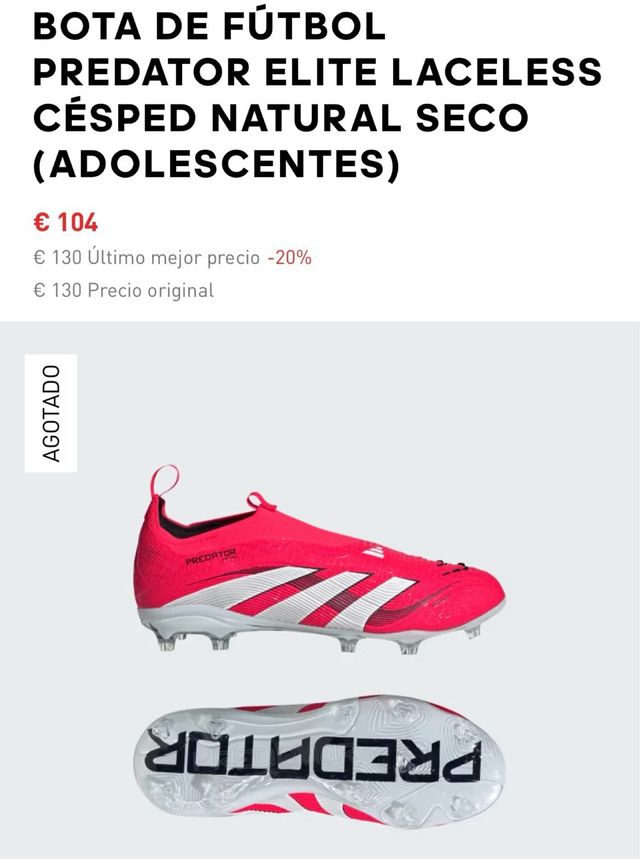 Botas Fútbol Adidas Predator 35 Rojas