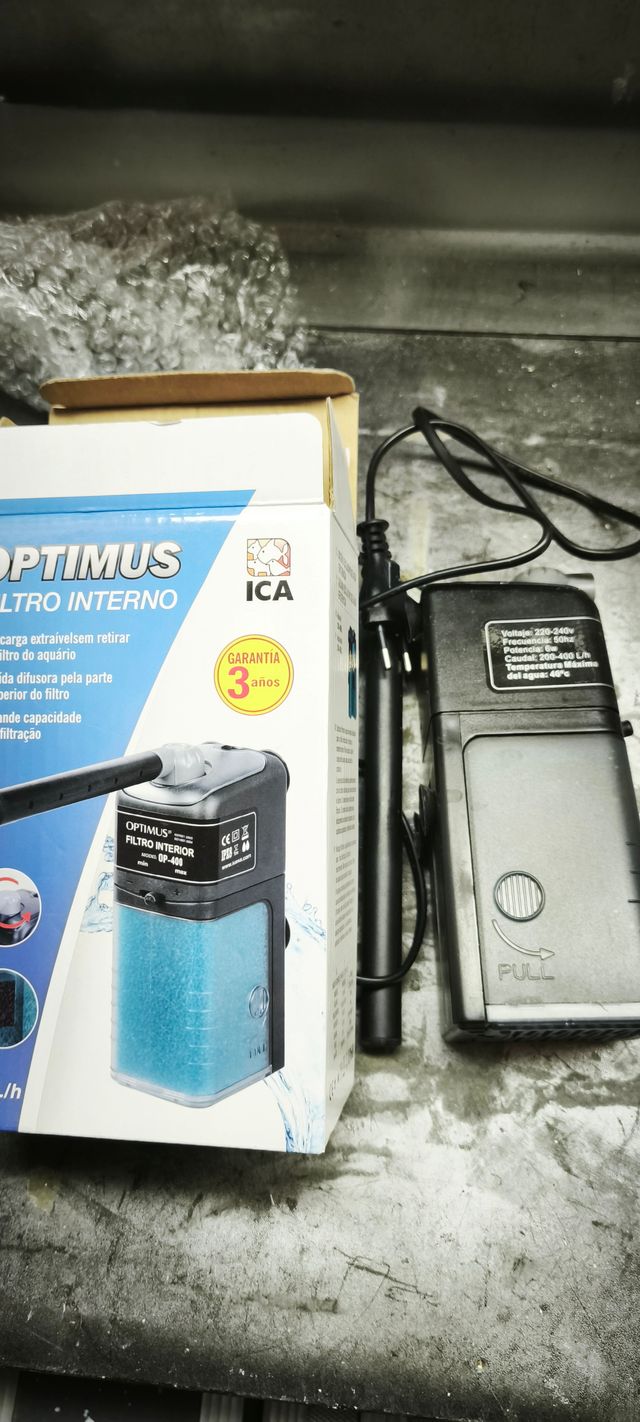 Filtro interior acuario OPTIMUS OP-400 y calentado