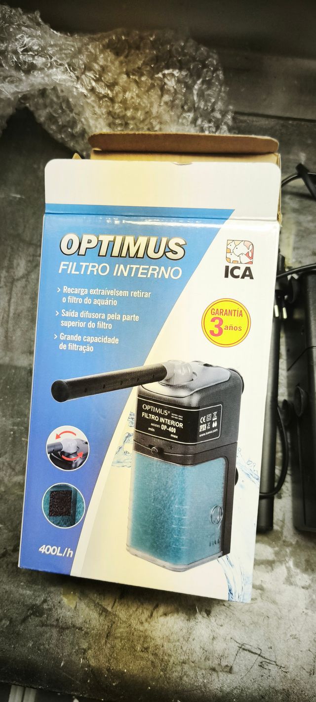 Filtro interior acuario OPTIMUS OP-400 y calentado