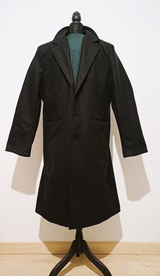 Abrigo Hombre Largo Entallado Cuello Muesca