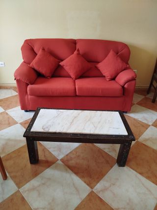 Sofá 3 plazas rojo