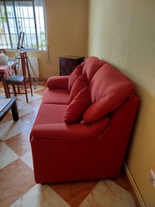 Sofá 3 plazas rojo