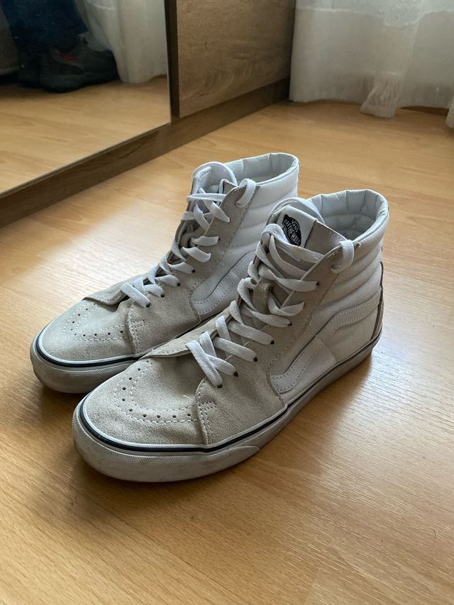 Zapatillas Vans ante SK8-Hi Beige/Blancas Talla 42