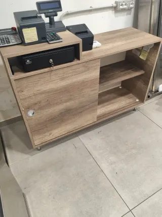 Banco cassa legno con anta scorrevole