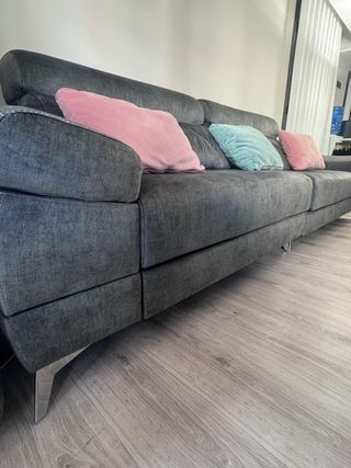 Sofá 3 plazas 3m extensible gris verdoso