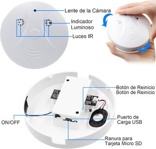 Cámara Espía Detector Humo 2.4 & 5G