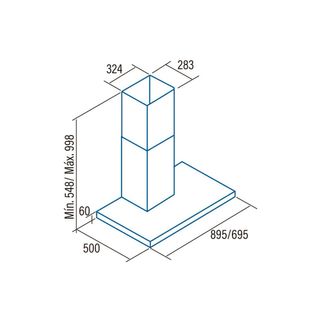 Campana extractora isla acero inoxidable