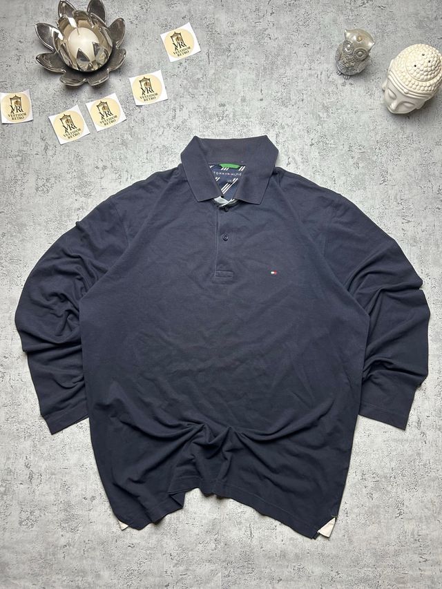 Tommy Hilfiger Polo Navy Long Sleeve Vintage 90s