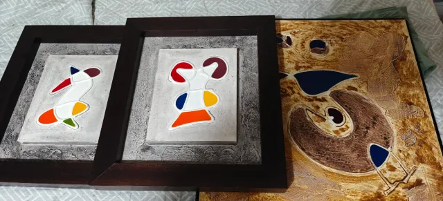 Lote 3 cuadros abstractos