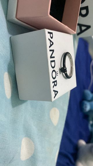 Anillo Pandora Corazón negro