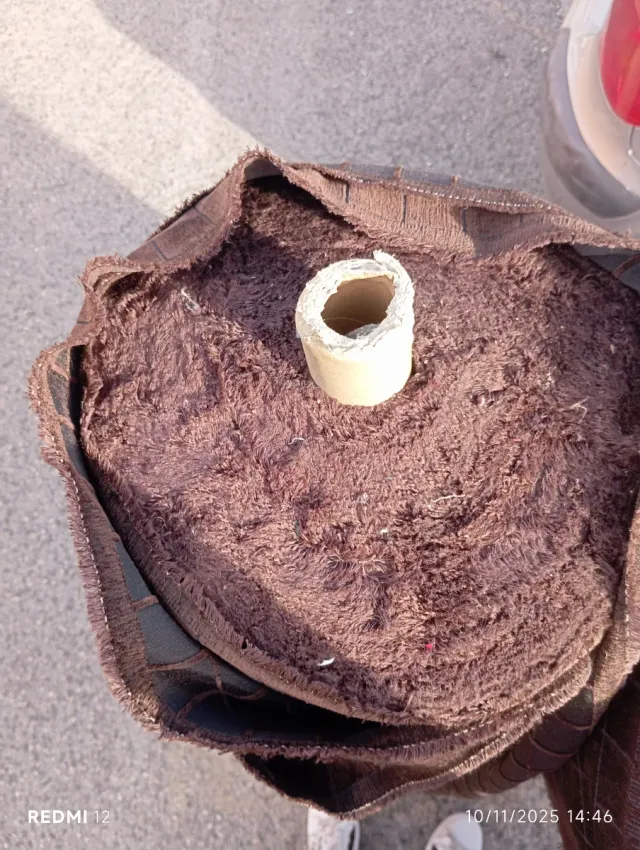 Tela marrón doble ancho 80m resto tienda