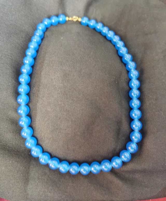 Collana in agata blu