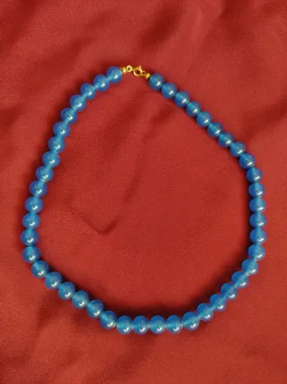Collana in agata blu