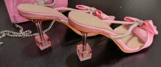 Conjunto Bolso y Zapatos Tacón Rosa