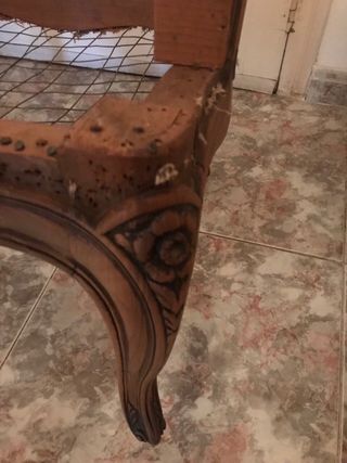 Sillón antiguo madera para restaurar