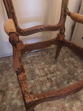 Sillón antiguo madera para restaurar