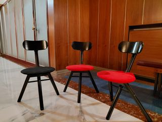 Set 6 Sedie Pieghevoli Nere e Rosse