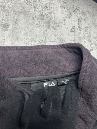 Fila Fleece Black Jacket Full-Zip Vintage Y2K