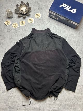 Fila Fleece Black Jacket Full-Zip Vintage Y2K