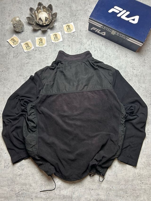 Fila Fleece Black Jacket Full-Zip Vintage Y2K
