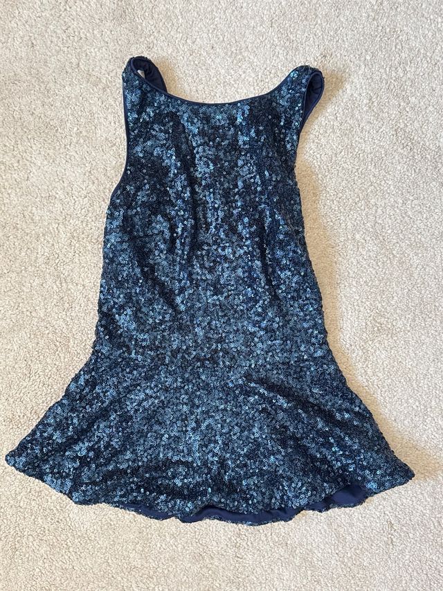 Vestido lentejuelas azul Zara