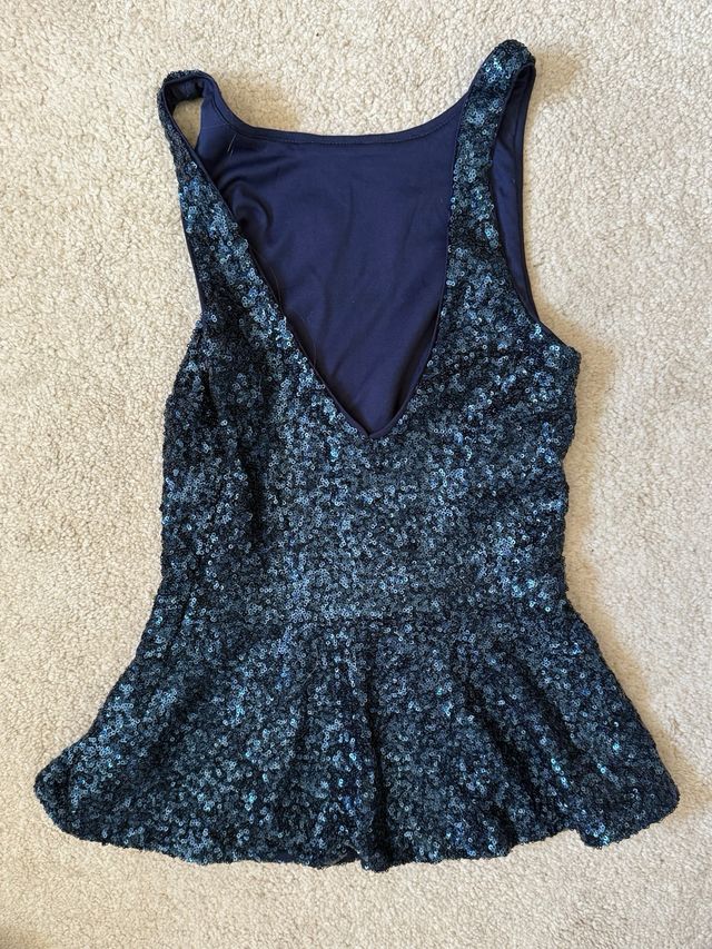Vestido lentejuelas azul Zara