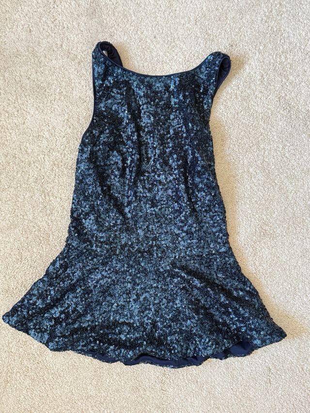 Vestido lentejuelas azul Zara