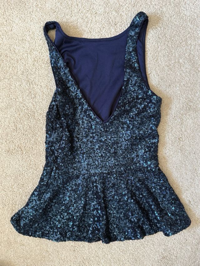 Vestido lentejuelas azul Zara