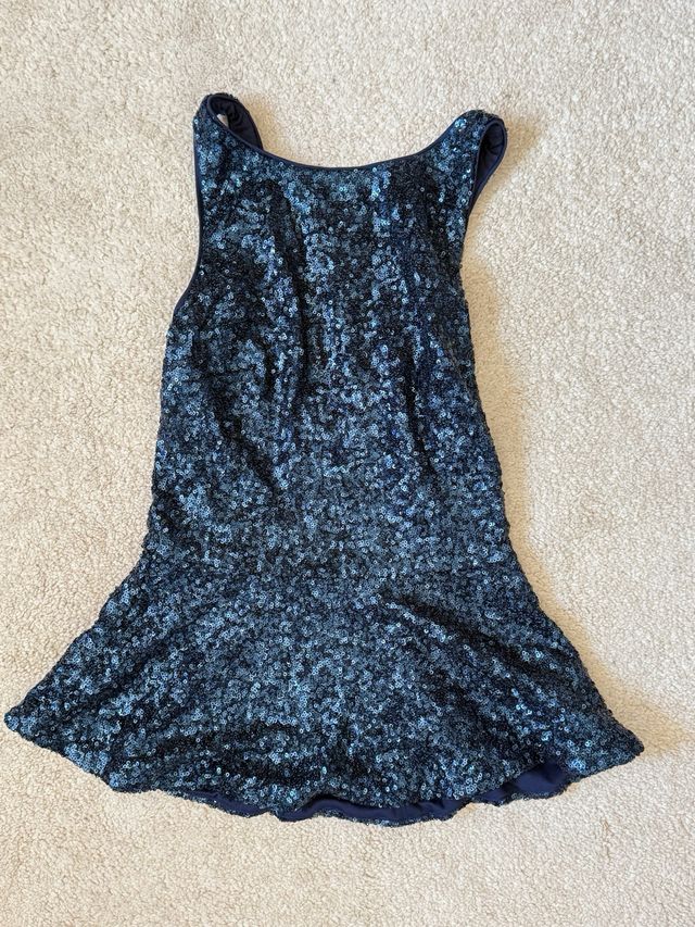 Vestido lentejuelas azul Zara