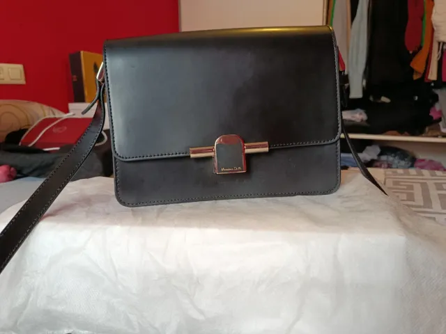 Bolso Piel Massimo Dutti Negro Nuevo