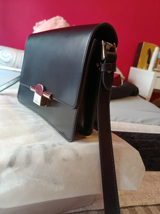 Bolso Piel Massimo Dutti Negro Nuevo