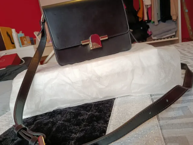 Bolso Piel Massimo Dutti Negro Nuevo