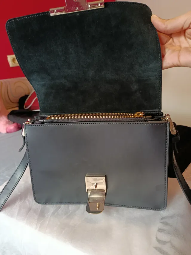 Bolso Piel Massimo Dutti Negro Nuevo
