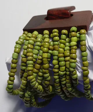 Braccialetto donna perline verdi