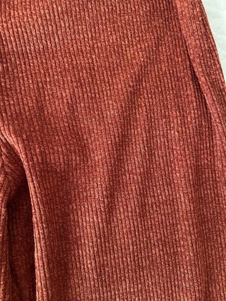Pantalón de punto ancho terracota